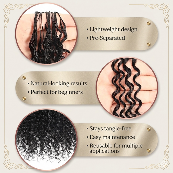 MiracleKnots Seamless Boho - Human Hair Crochet hair
