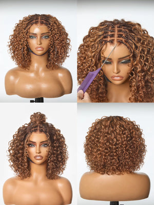 Honey Bob Human Hair Braided Wig