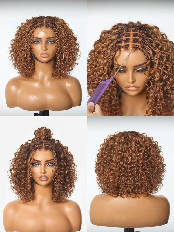 Honey Bob Human Hair Braided Wig