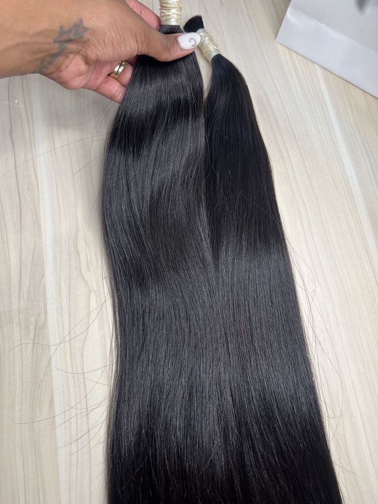 Pure Silk Straight Human Hair Bulk Extensions for Boho Knotless Braiding