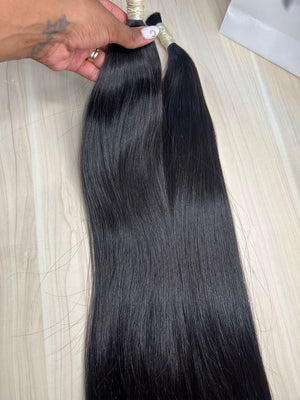 Pure Silk Straight Human Hair Bulk Extensions for Boho Knotless Braiding